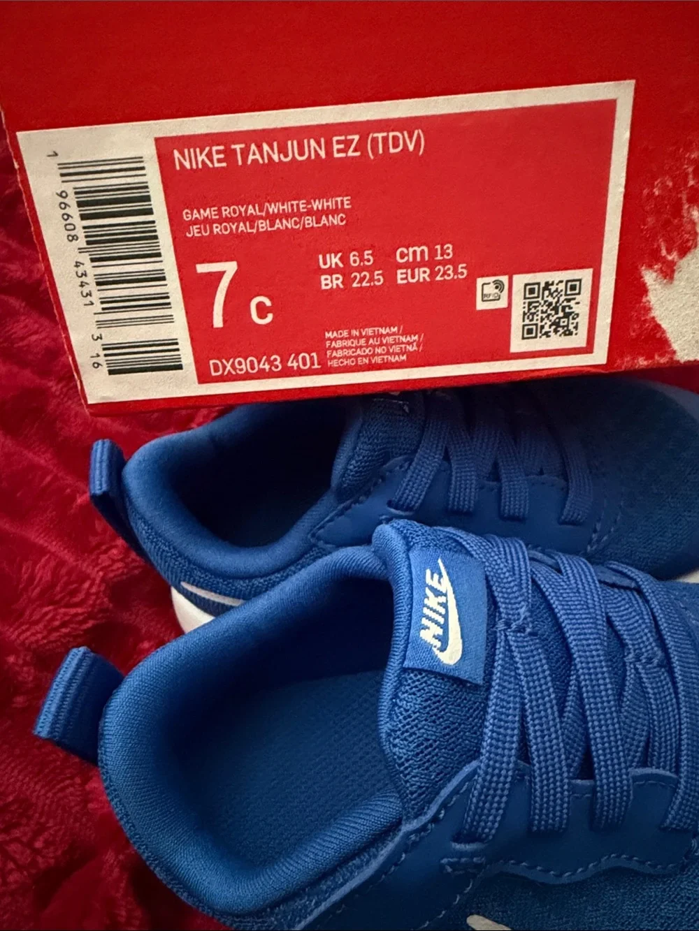 Nike Kids Royal Blue Athletic Sneakers with White Swoosh